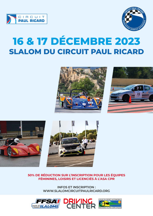 SLALOM DU CIRCUIT PAUL RICARD -16 & 17 DECEMBRE 2023