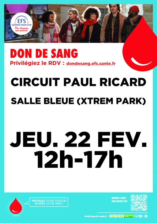 DON DE SANG CIRCUIT PAUL RICARD - 22 FEVRIER 2024
